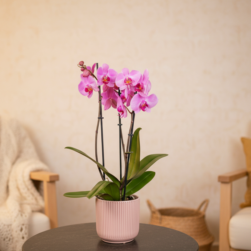 Phalaenopsis 3 stem Orchid Plant Pink