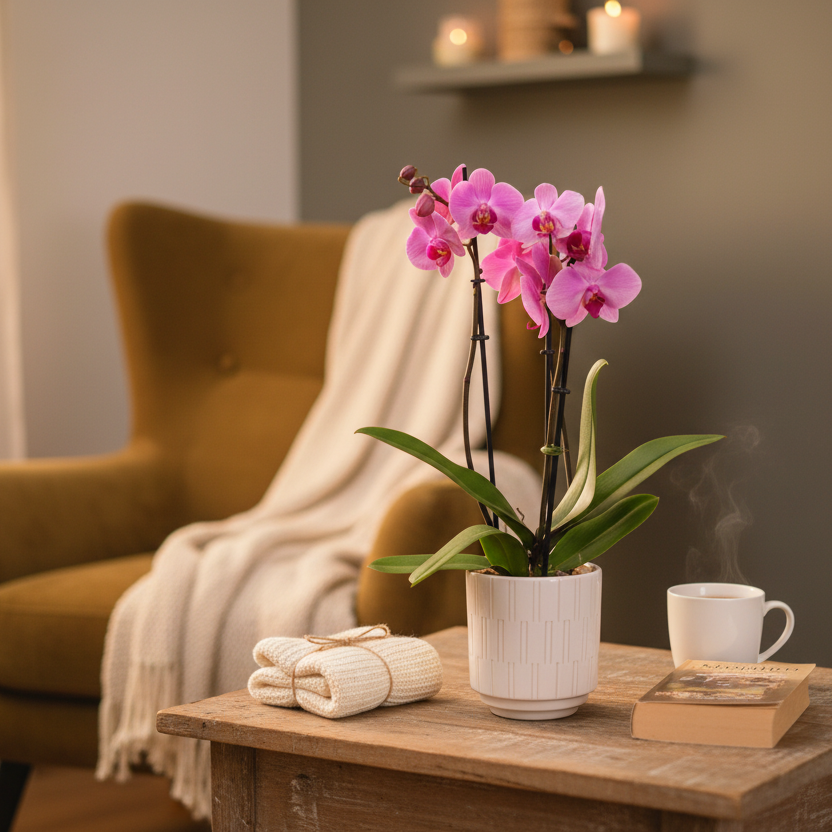 Phalaenopsis 3 stem Orchid Plant Pink