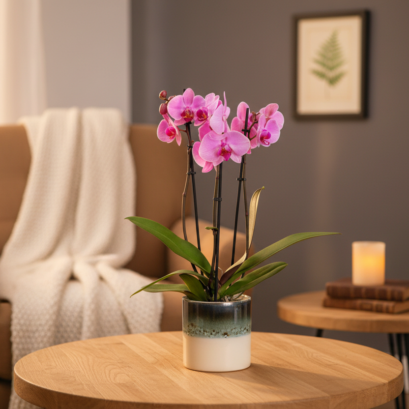 Phalaenopsis 3 stem Orchid Plant Pink
