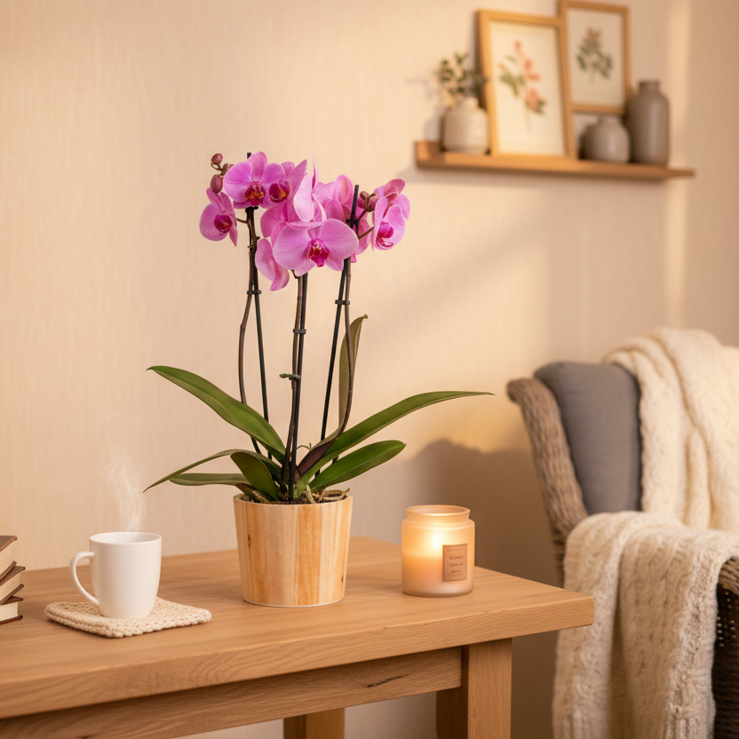 Phalaenopsis 3 stem Orchid Plant Pink