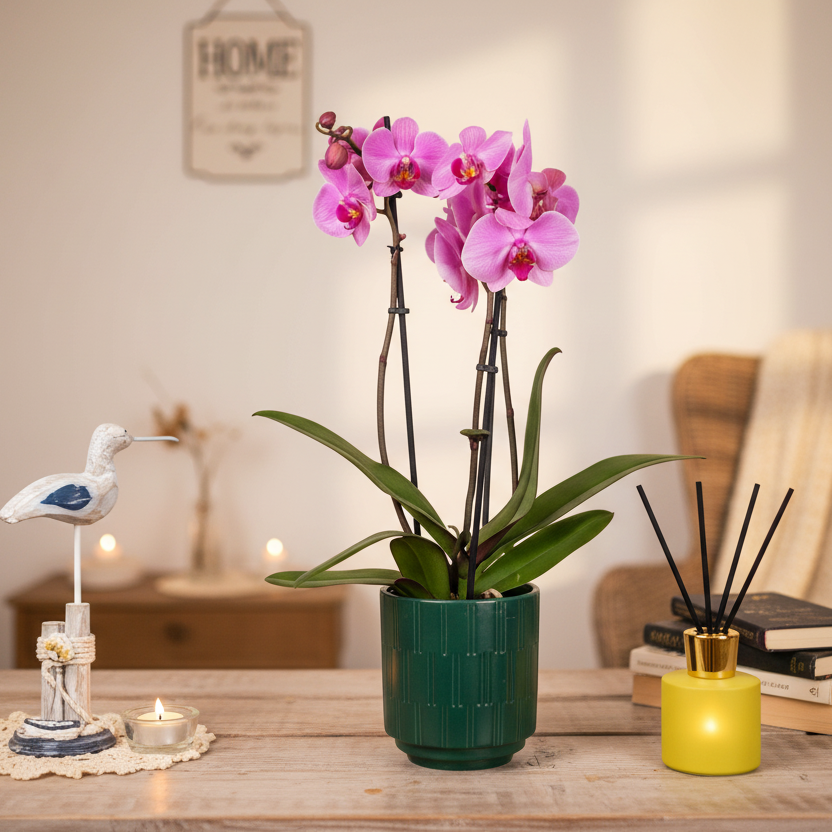 Phalaenopsis 3 stem Orchid Plant Pink