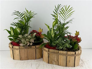 Mixed Colour Oval Wooden Arrangement