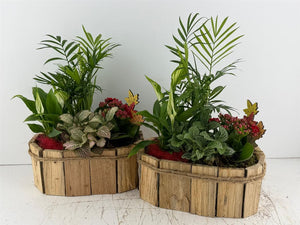 Mixed Colour Oval Wooden Arrangement