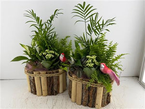 Mixed Colour Oval Wooden Arrangement