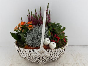 Extra-Large White Harvest Basket Arrangement