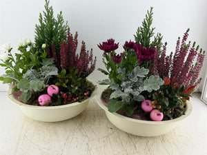 Mixed Arrangement in Extra-Large Cream Zigzag Bowl