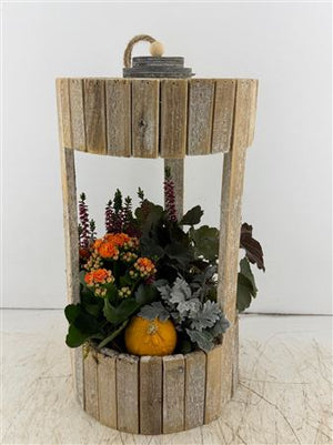 XXL Wooden Lantern Arrangement – Mixed Colours
