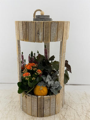XXL Wooden Lantern Arrangement – Mixed Colours