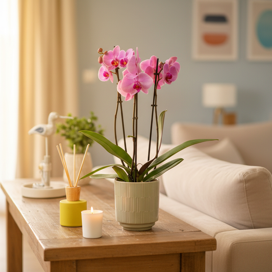 Phalaenopsis 3 stem Orchid Plant Pink