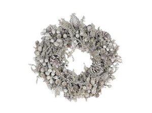 White Wax Flower Wreath – 35cm
