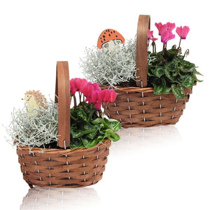 Autumn Arrangement in Oval Wicker Basket – 20cm