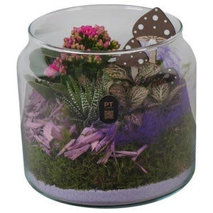 Autumn Glass Plant Arrangement – 19cm Vase