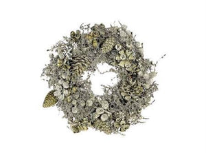 Mixed Fruit Wax Wreath – Antique Olive, 35cm