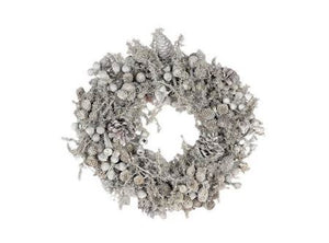 White Wax Flower Wreath – 35cm