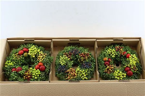 Mixed-Colour Decorative Wreath – 30cm