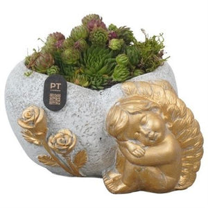 Autumn Arrangement in Stone Pot – 17cm