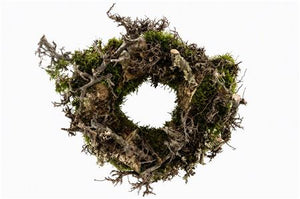Natural Moss and Bark Wreath – 35cm