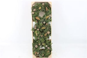 Green Cypress Pinecone Wreath – 20cm