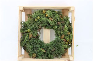 Green Cypress Pinecone Wreath – 40cm