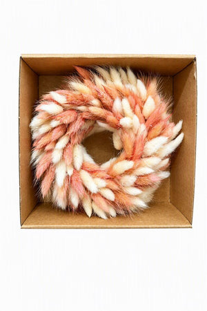 Pastel Lagurus Dried Wreath – 20cm