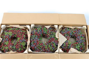 Mixed Colour Cornus Berry Wreath – 30cm