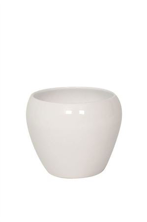 Monaco White Ceramic Ornamental Pot – 12cm