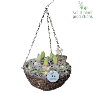 Hyacinth Hanging Basket with LED Lights – 25cm
