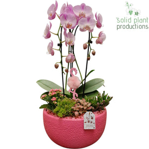 Pink Flower Arrangement – 28cm Ceramic Pot