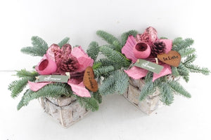 All Saints’ Day Arrangement with Wooden Heart – 25cm