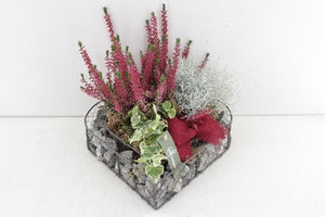 All Saints’ Day Arrangement with Metal Heart – 25cm