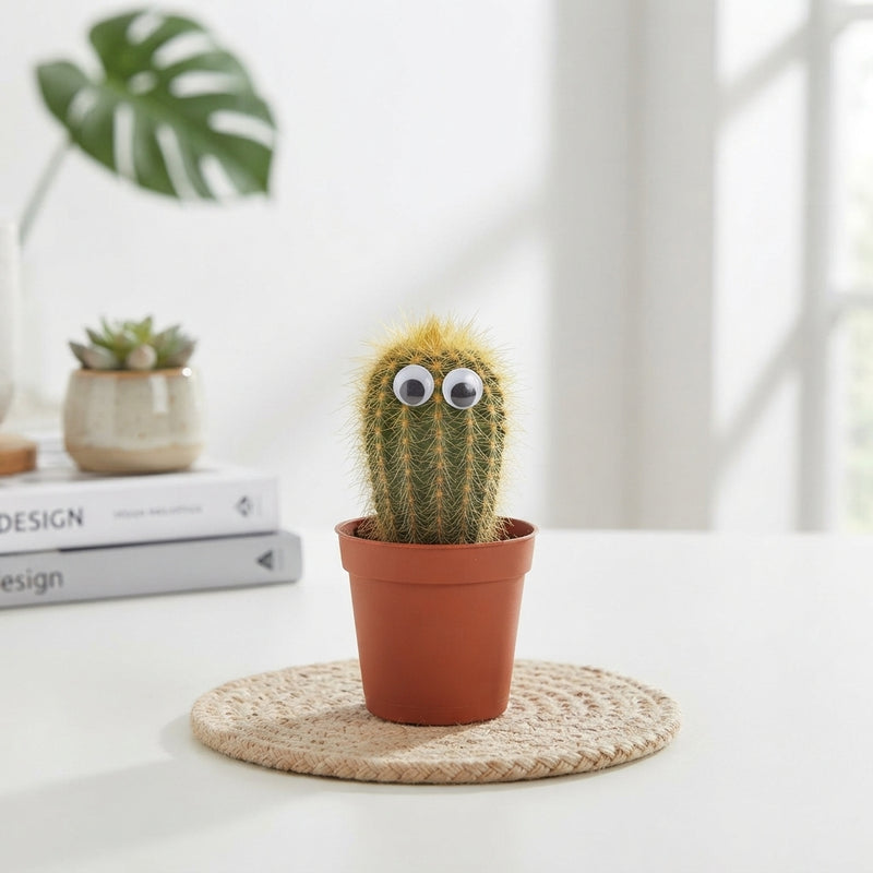 Mixed Cactus Collection with Decorative Eyes – 5.5cm Pot
