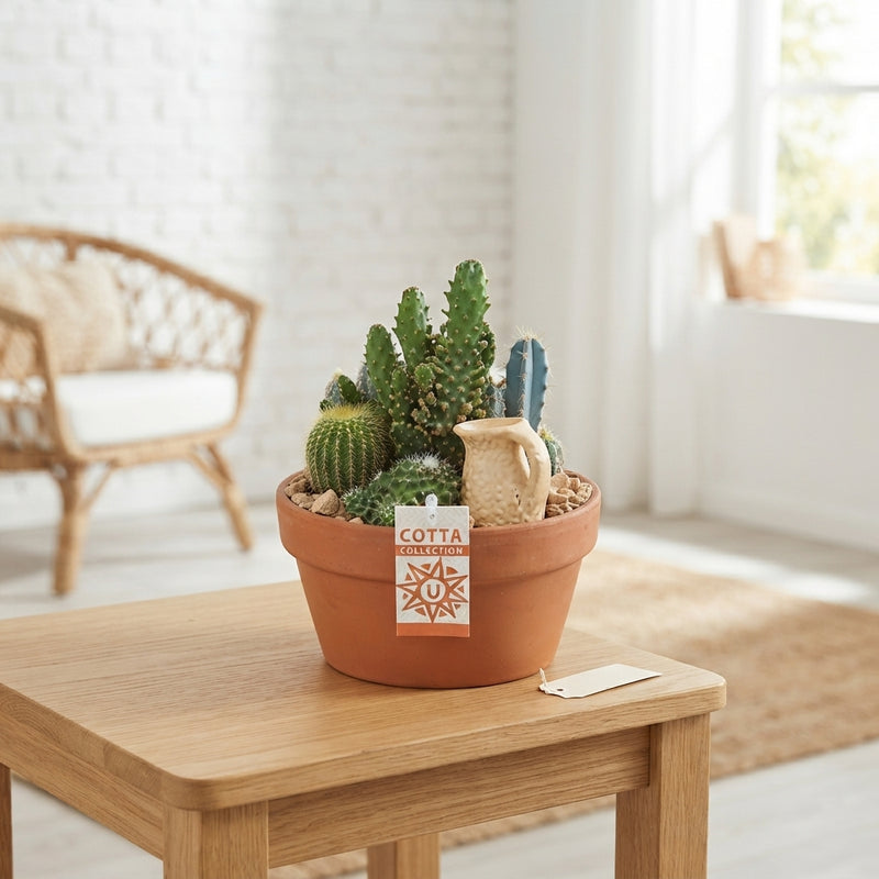 Mixed Cactus Arrangement in Terracotta Pot – 20cm