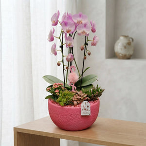 Pink Flower Arrangement – 28cm Ceramic Pot