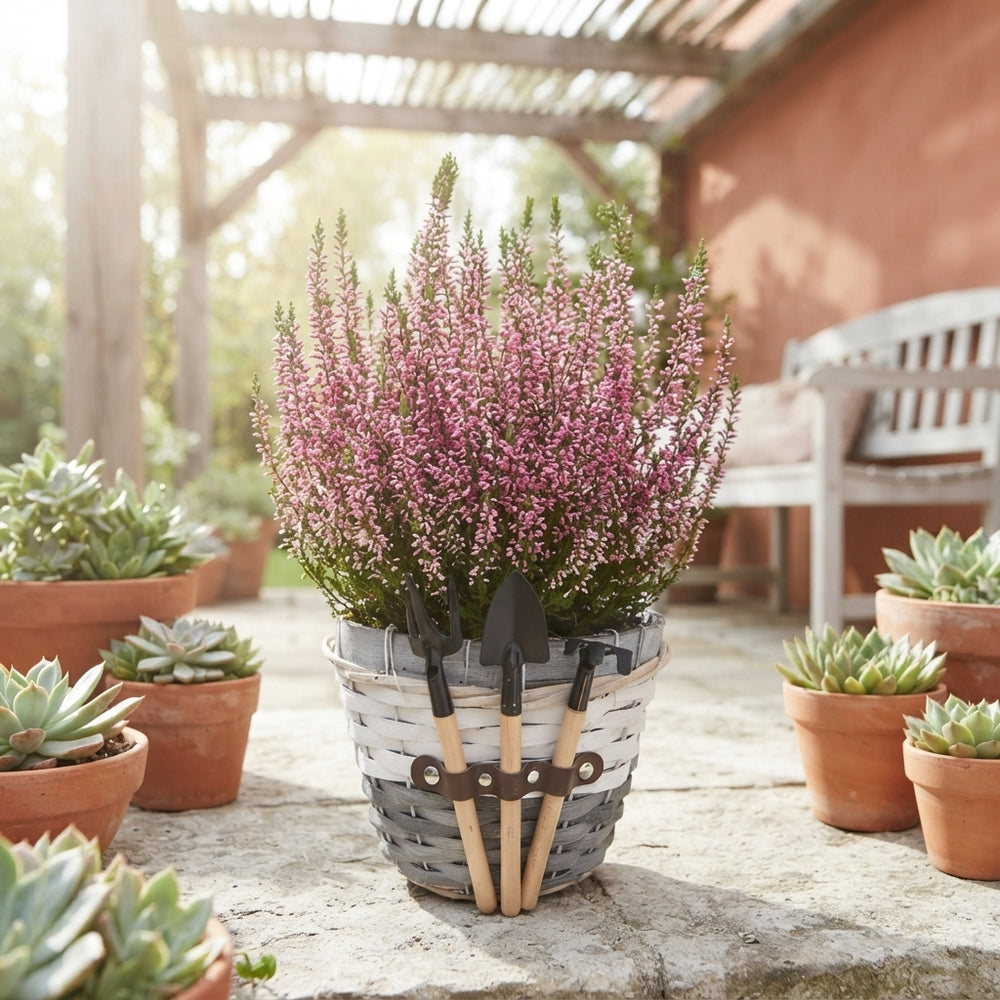 Decorative Indoor Plant Arrangement – 23cm Wicker Pot