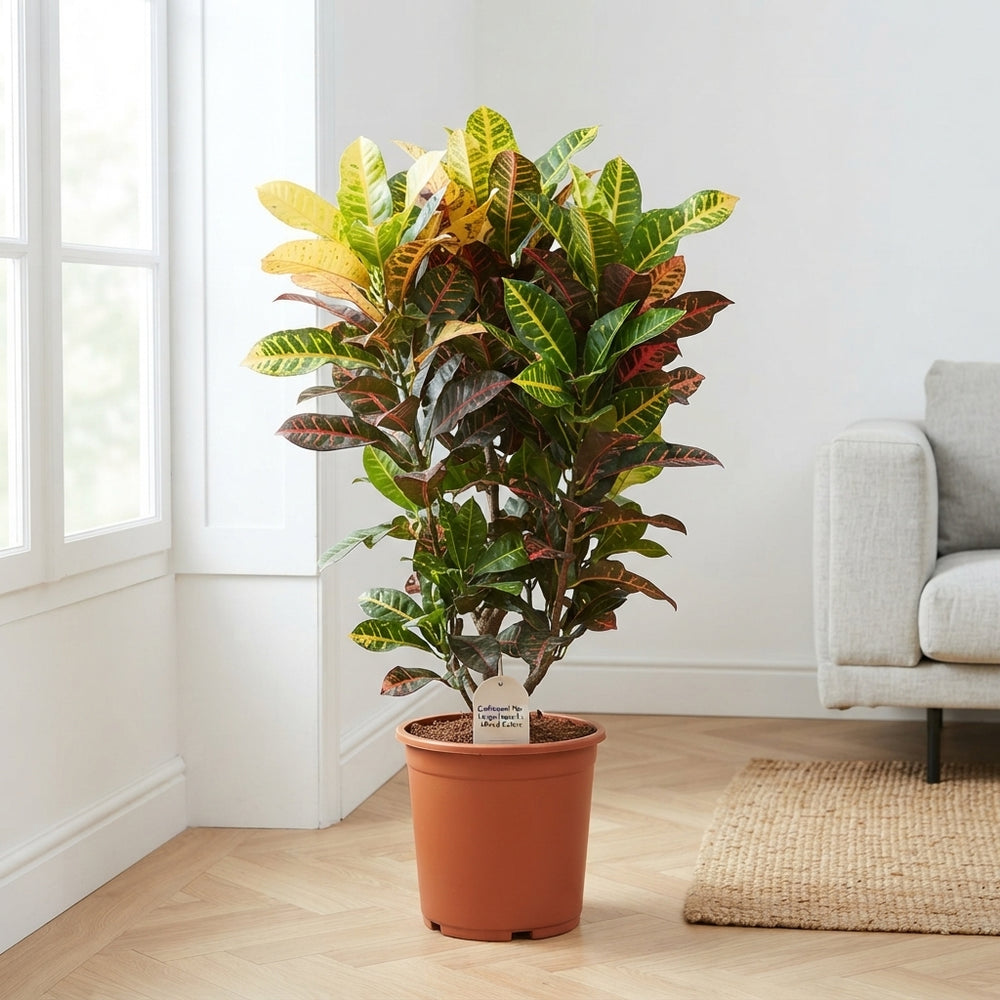 Mixed Codiaeum Houseplant – 27cm Pot, 110cm Tall