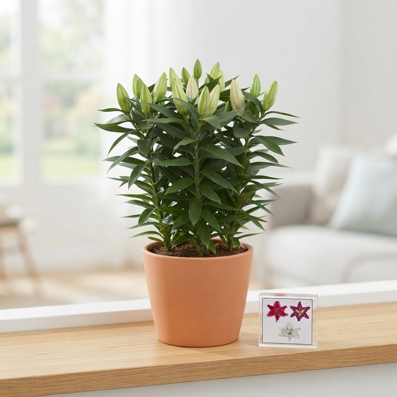 Blush Oriental Lily (Lilium) – 19cm Pot, 50cm High