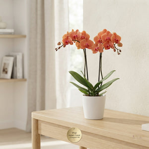 Orange Phalaenopsis Orchid – 2 Stem, 12cm Pot