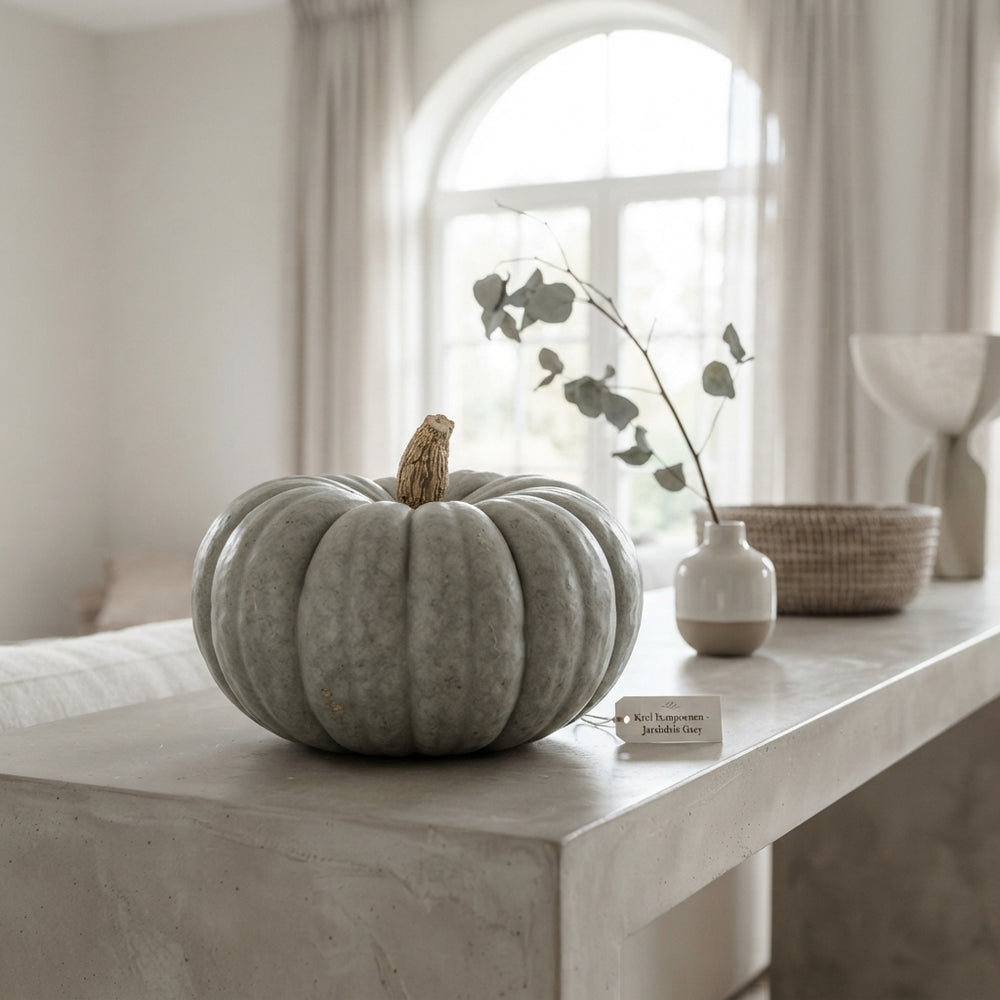 Grey Ornamental Pumpkin Decorative Fruit