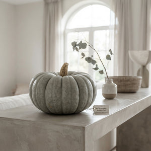 Grey Ornamental Pumpkin Decorative Fruit