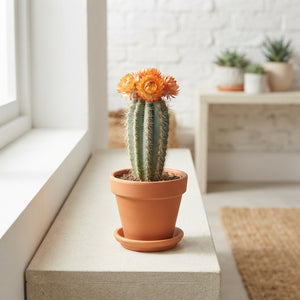 Mixed Cactus with Strawflower – 8.5cm Pot