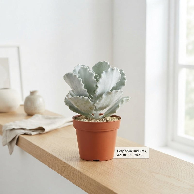 Silver Cotyledon Succulent (Cotyledon undulata) – 8.5cm Pot