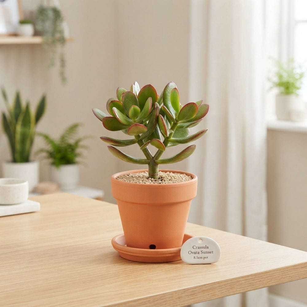 Sunset Jade Plant (Crassula ovata) – 8.5cm Pot
