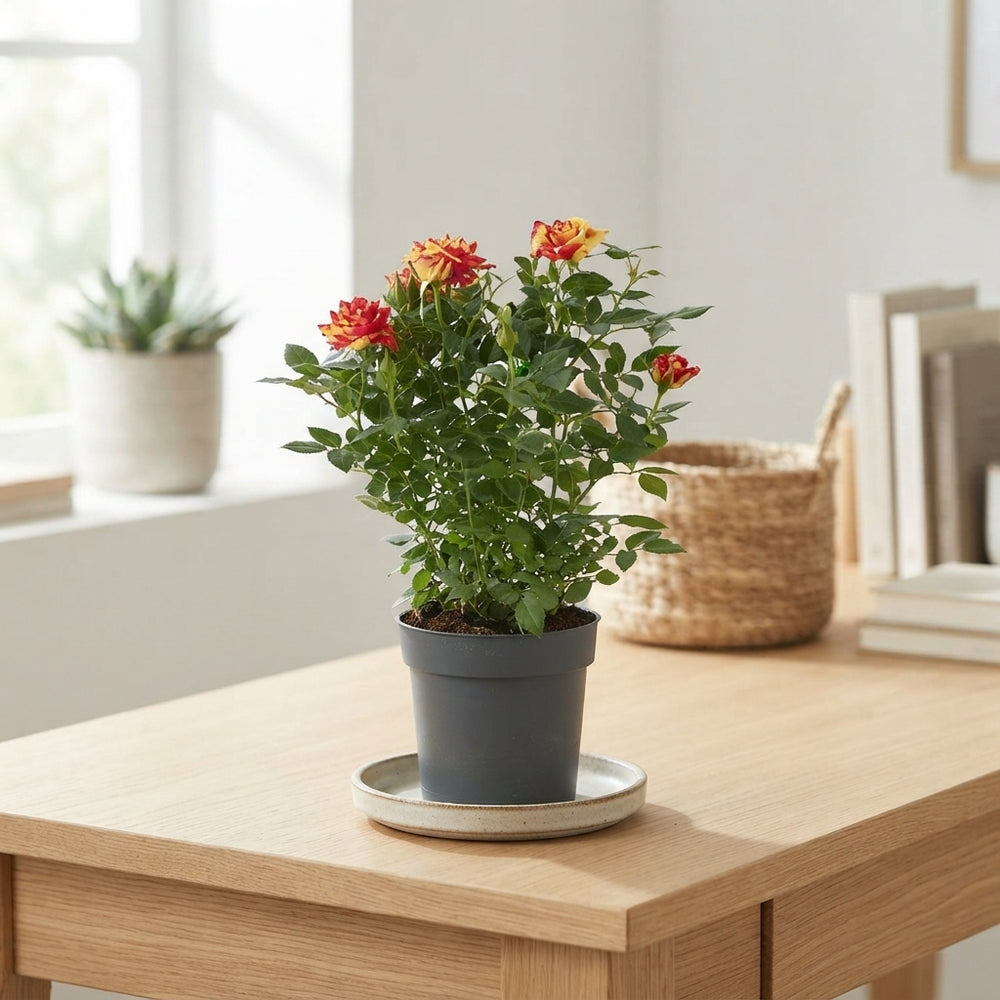 Red Rose Plant (Rosa) – 10.5cm Pot