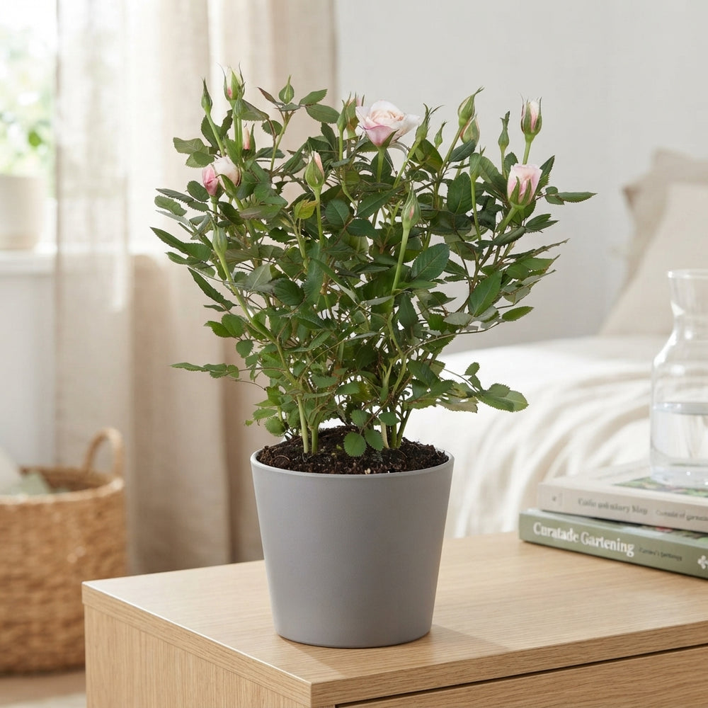 Pink Rose Plant (Rosa) – 10.5cm Pot