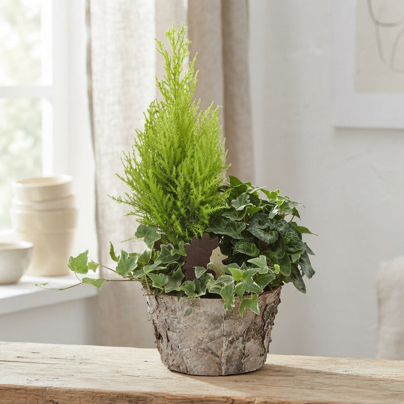 Round Birch Ornamental Plant Arrangement – 20cm Pot