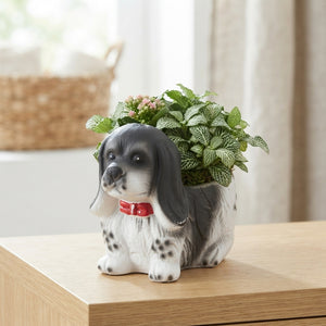 Ceramic Dog-Themed Plant Arrangement – 15cm Pot
