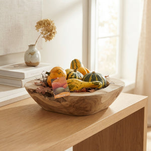 Decorative Arrangement in Teak Wood Bowl – 28cm