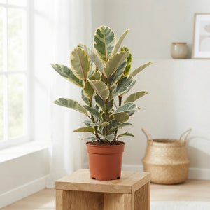 Ficus Elastica ‘Tineke’ Rubber Plant – 24cm Pot