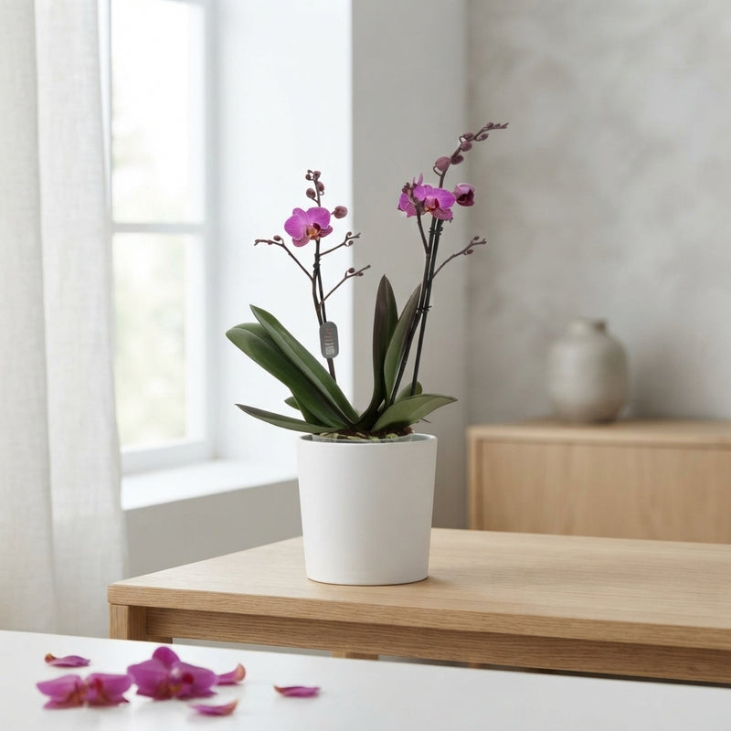 Purple Phalaenopsis Orchid – 2 Stem, 9cm Pot