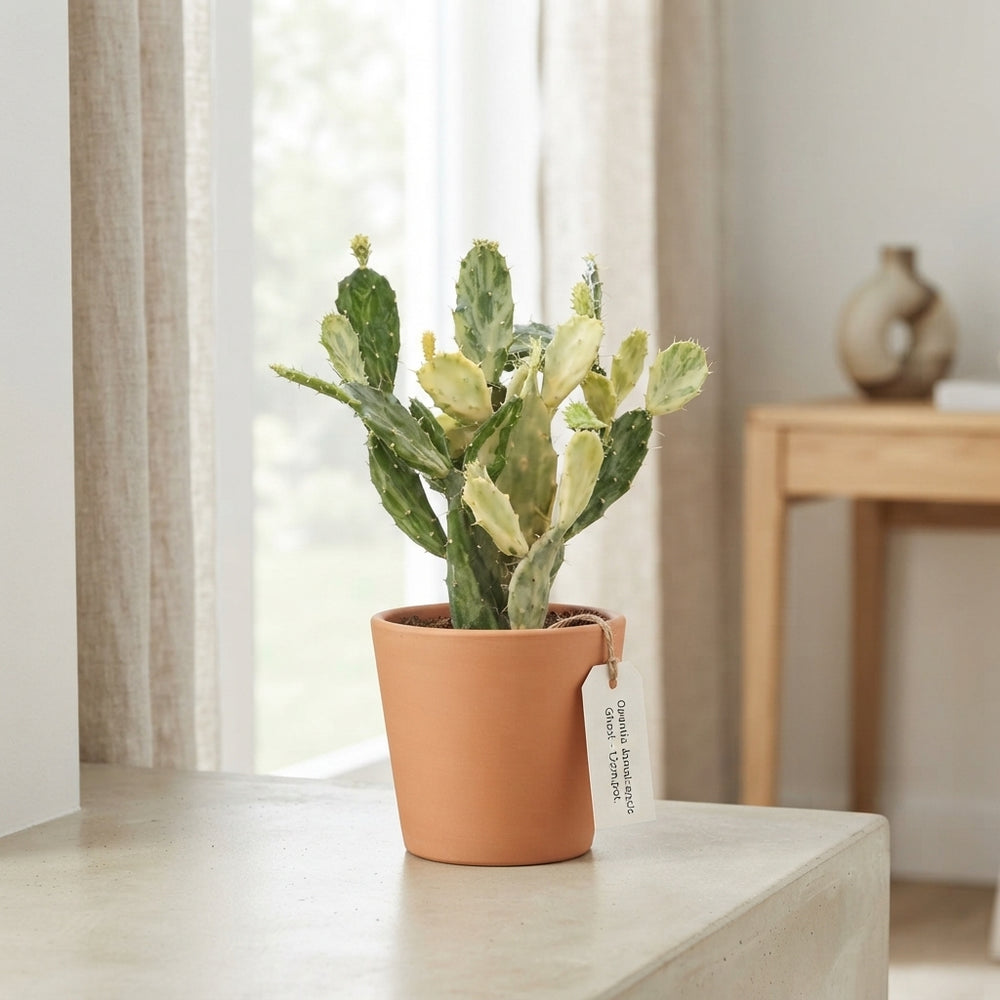 Ghost Opuntia Cactus (Opuntia jamaicensis) – 12cm Pot